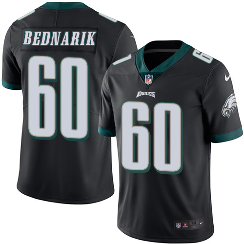 Men's Elite Chuck Bednarik Nike Jersey Black - #60 Rush NFL Philadelphia Eagles